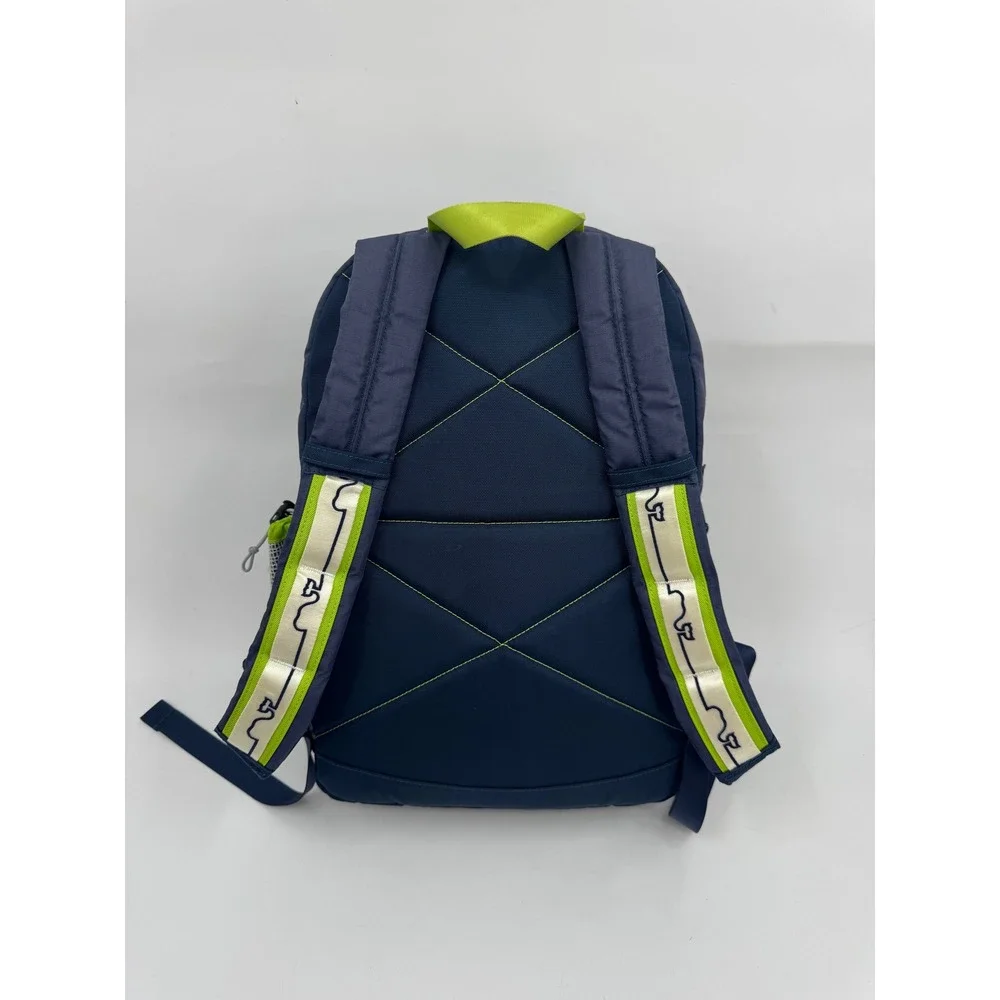 Vineyard Vines Navy Blue Lime Green Whale Logo Mesh Pocket Backpack RN 134578